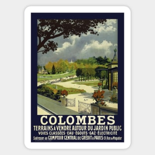 Colombes France Vintage Poster 1914 Sticker